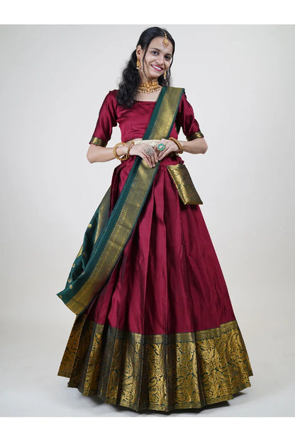 South Indian Festival Traditional Half Saree (Aarvi)