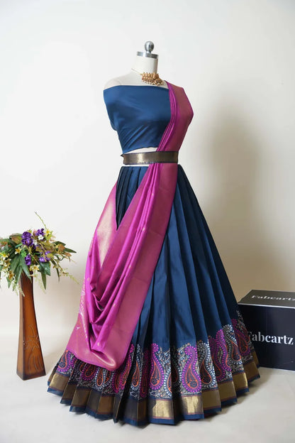 South Indian Festival Traditional Half Saree (Parvati)