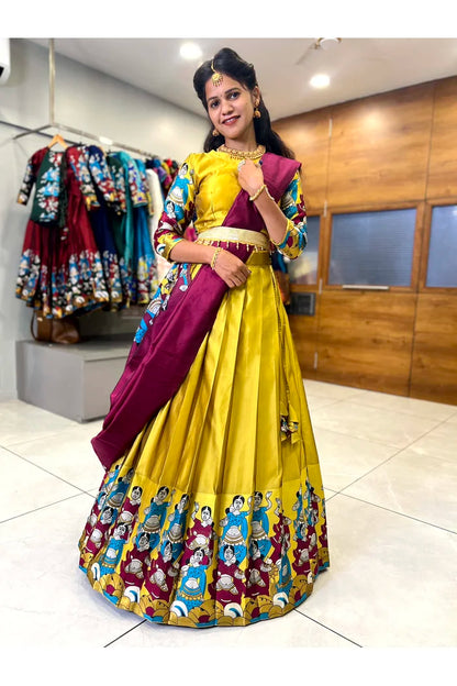 దక్షిణ భారత పండుగ సాంప్రదాయ హాఫ్ చీర(ధంగ్లీ)