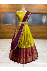 దక్షిణ భారత పండుగ సాంప్రదాయ హాఫ్ చీర (ఛవి) 