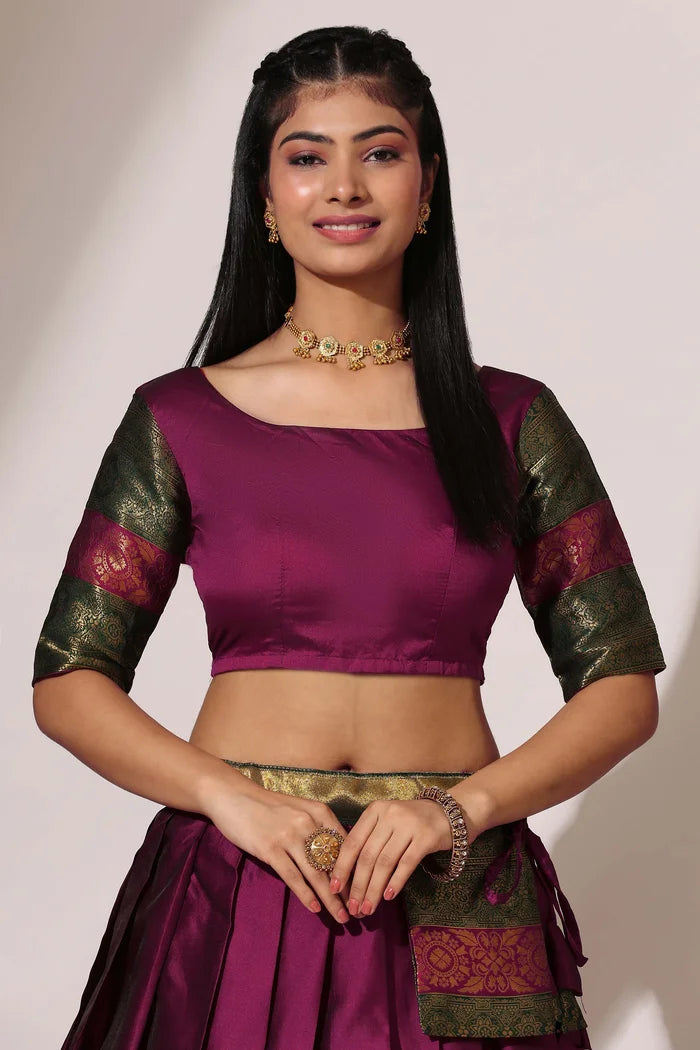 దక్షిణ భారత పండుగ సాంప్రదాయ హాఫ్ చీర (ఛవి) 