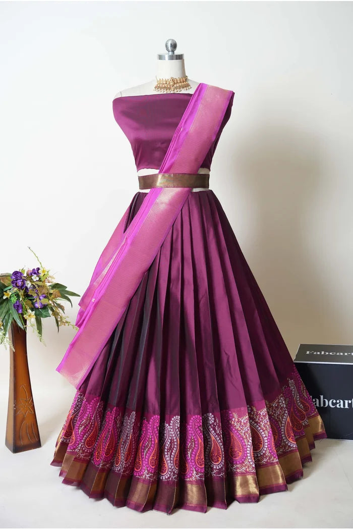 South Indian Festival Traditional Half Saree (Parvati)