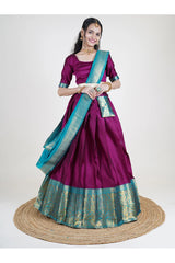 South Indian Festival Traditional Half Saree (Aarvi)