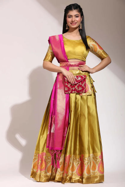 South Indian Festival Traditional Half Saree (Parvati)