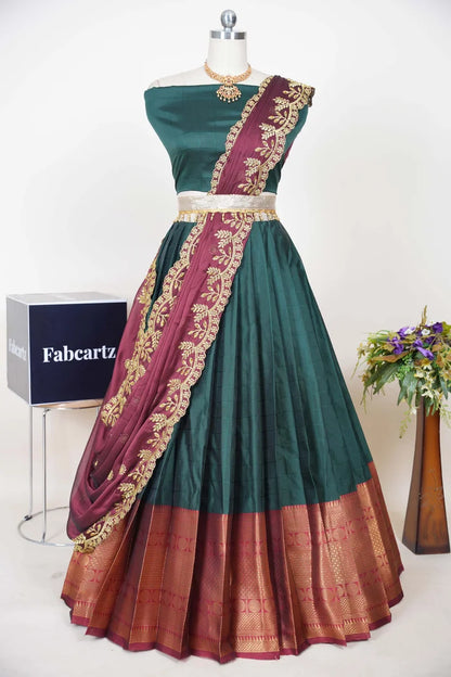 South Indian Festival Traditional Half Saree  (Saraswati)