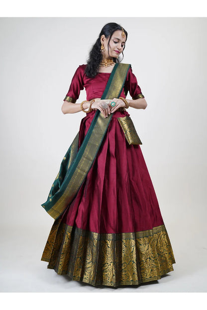 South Indian Festival Traditional Half Saree (Aarvi)