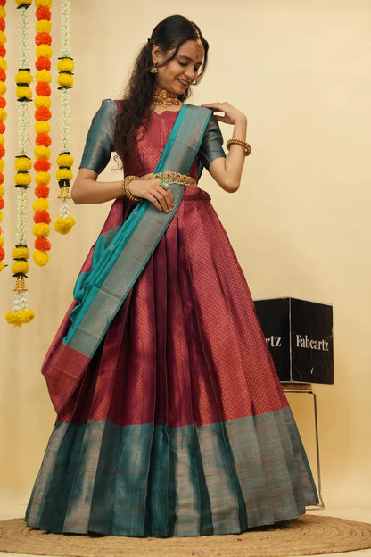 South Indian Festival Traditional Half Saree (Ival)