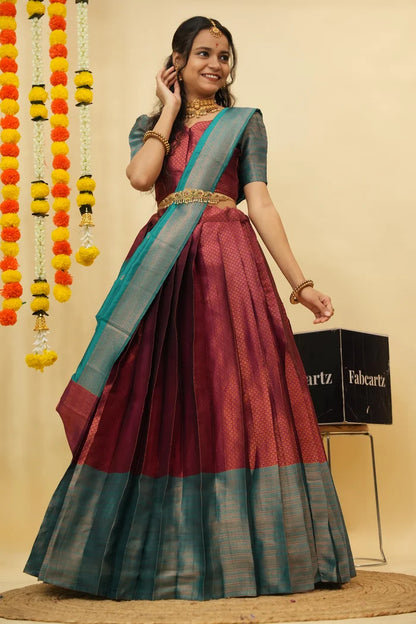 South Indian Festival Traditional Half Saree (Ival)