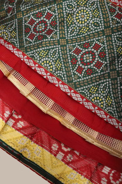 South Indian Festival Traditional Half Saree (Gujarati Bandhini)