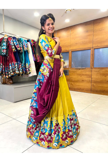 దక్షిణ భారత పండుగ సాంప్రదాయ హాఫ్ చీర(ధంగ్లీ)