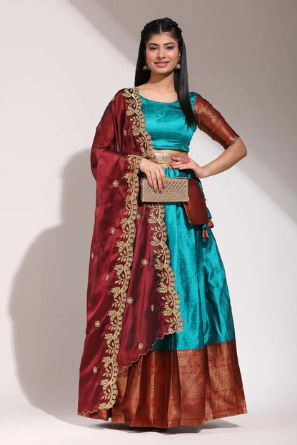South Indian Festival Traditional Half Saree (Saraswati)