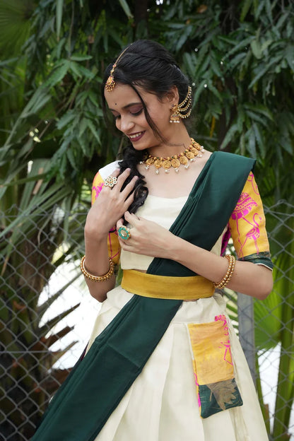 South Indian Festival Traditional Half Saree (HansPAttu)