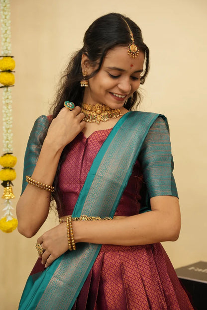 South Indian Festival Traditional Half Saree (Ival)