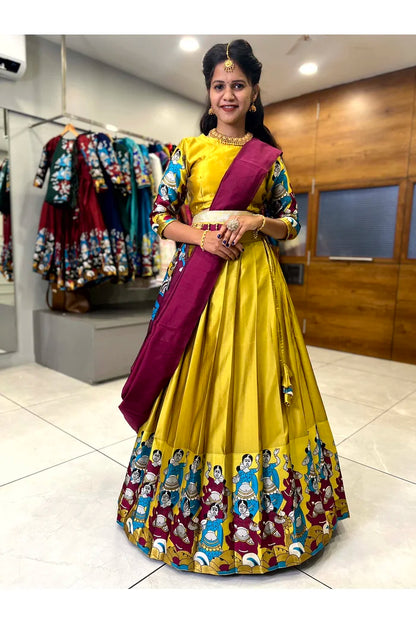 దక్షిణ భారత పండుగ సాంప్రదాయ హాఫ్ చీర(ధంగ్లీ)