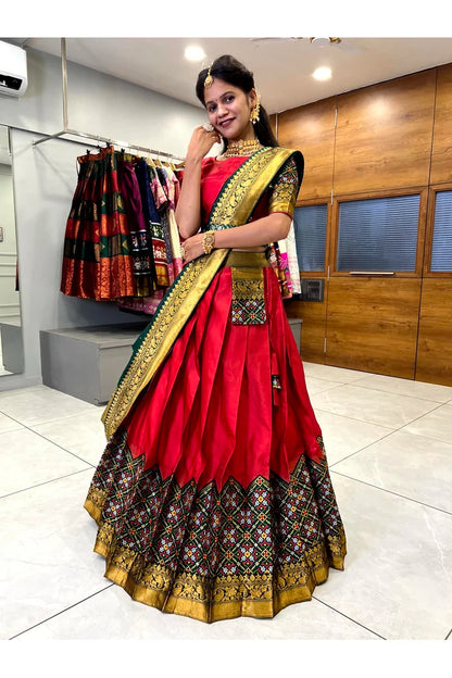 South Indian Festival Traditional Half Saree(Patola)