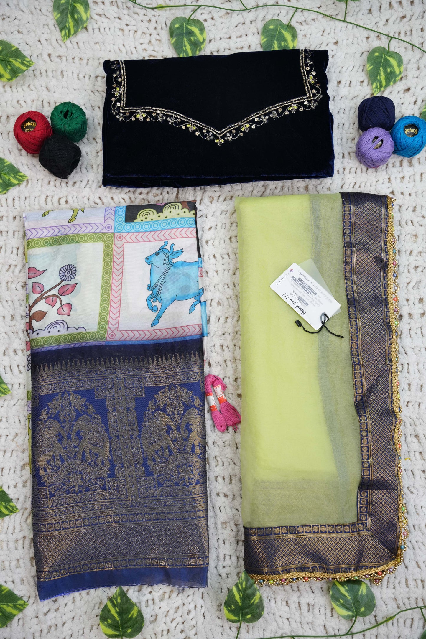 South Indian Festival Traditional Half Saree VintageCow