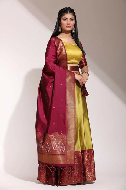 దక్షిణ భారత పండుగ సాంప్రదాయ హాఫ్ చీర(పటోలా) 