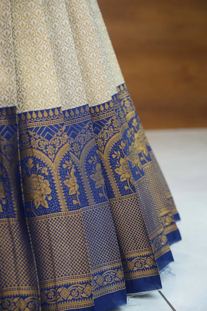Oye!!Pattu Women's Woven Design zari work Half Saree with Embroidered Blouse and Dupatta