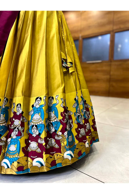 దక్షిణ భారత పండుగ సాంప్రదాయ హాఫ్ చీర(ధంగ్లీ)