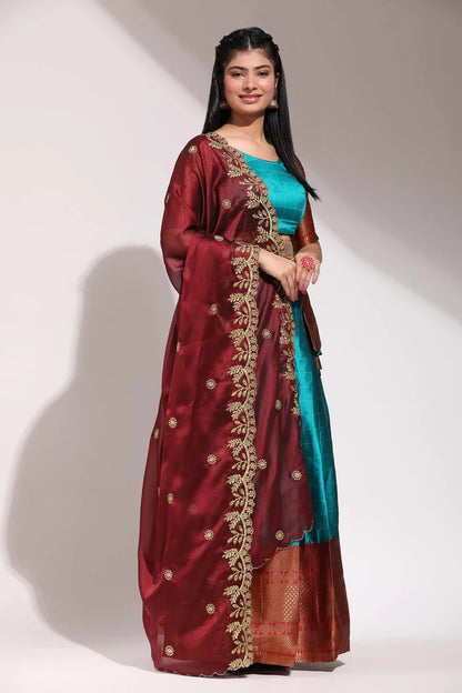 South Indian Festival Traditional Half Saree (Saraswati)