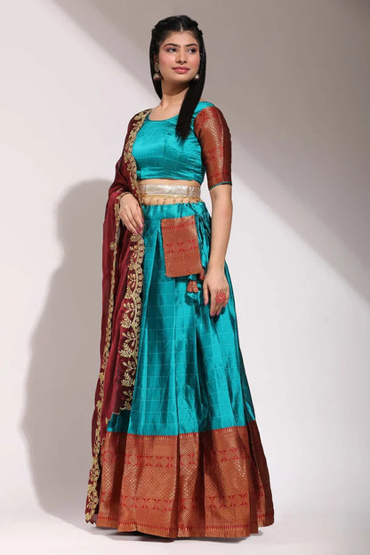 South Indian Festival Traditional Half Saree (Saraswati)