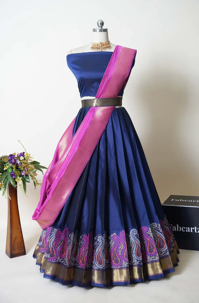 South Indian Festival Traditional Half Saree (Parvati)