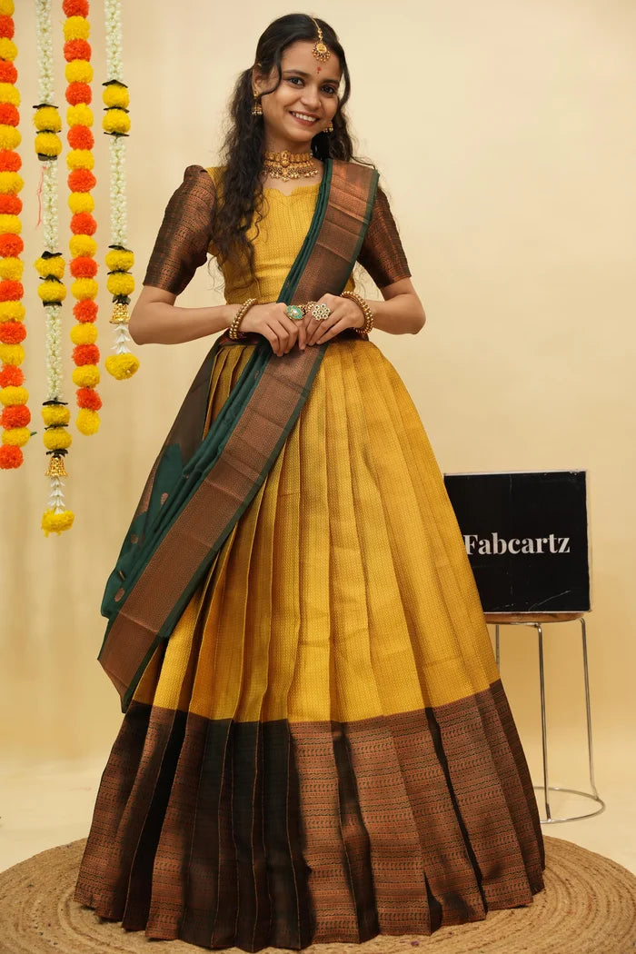 South Indian Festival Traditional Half Saree (Ival)