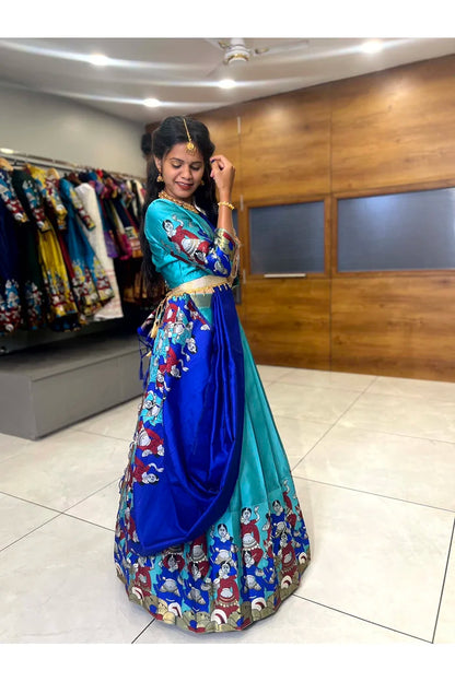 దక్షిణ భారత పండుగ సాంప్రదాయ హాఫ్ చీర(ధంగ్లీ)