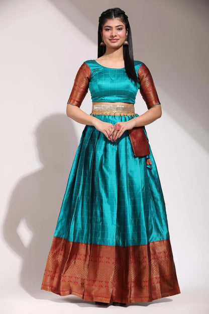 South Indian Festival Traditional Half Saree (Saraswati)