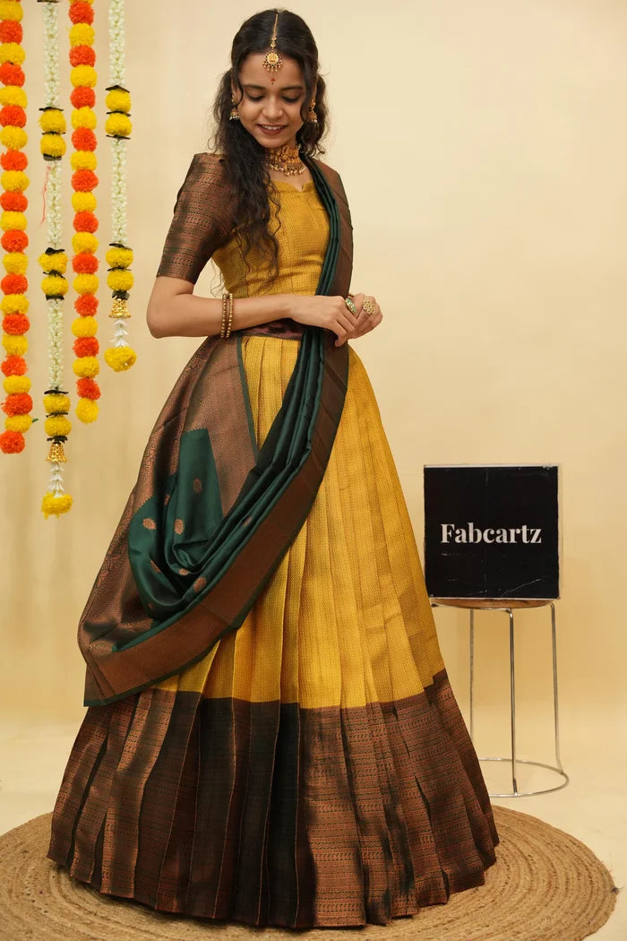 South Indian Festival Traditional Half Saree (Ival)