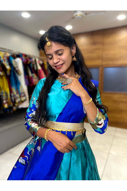 దక్షిణ భారత పండుగ సాంప్రదాయ హాఫ్ చీర(ధంగ్లీ)