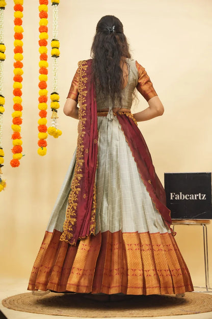 South Indian Festival Traditional Half Saree (Saraswati)