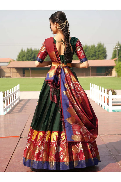 South Indian Festival Traditional Half Saree (HansPAttu)