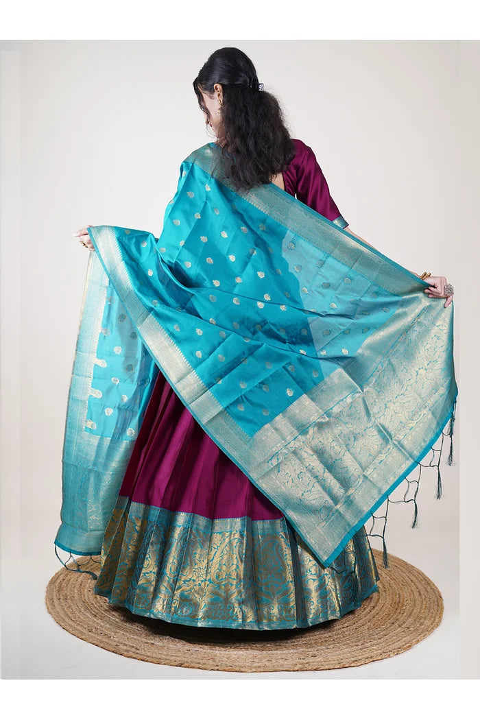 South Indian Festival Traditional Half Saree (Aarvi)