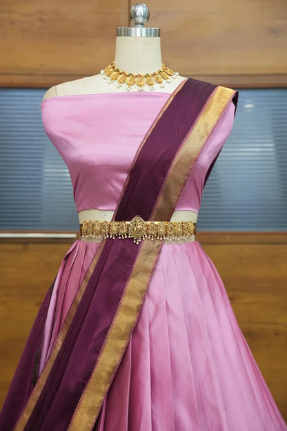దక్షిణ భారత పండుగ సాంప్రదాయ హాఫ్ చీర (ఛవి) 