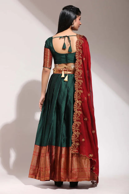 South Indian Festival Traditional Half Saree (Saraswati)