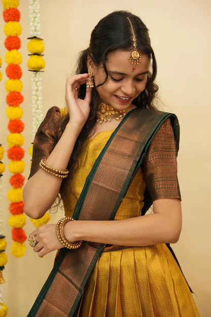 South Indian Festival Traditional Half Saree (Ival)