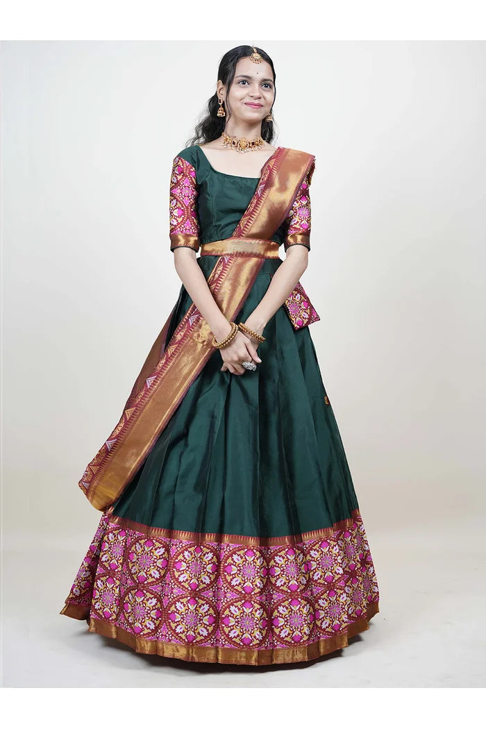 South Indian Festival Traditional Half Saree (GolGolPAttu)