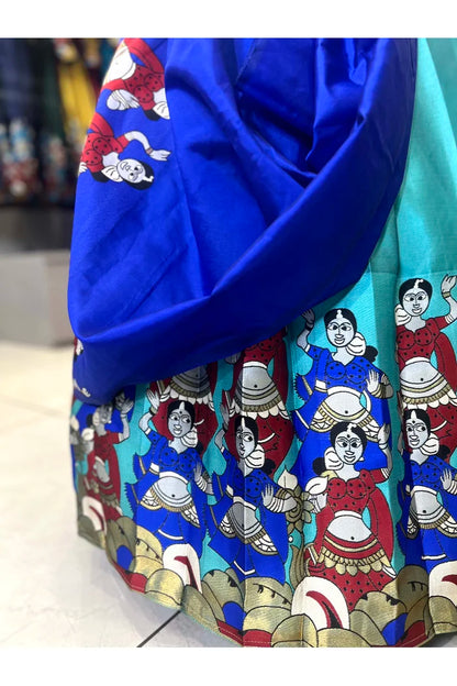 దక్షిణ భారత పండుగ సాంప్రదాయ హాఫ్ చీర(ధంగ్లీ)