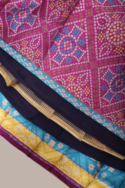 South Indian Festival Traditional Half Saree (Gujarati Bandhini)