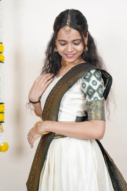 దక్షిణ భారత పండుగ సాంప్రదాయ హాఫ్ చీర (దిల్‌వాలే) 