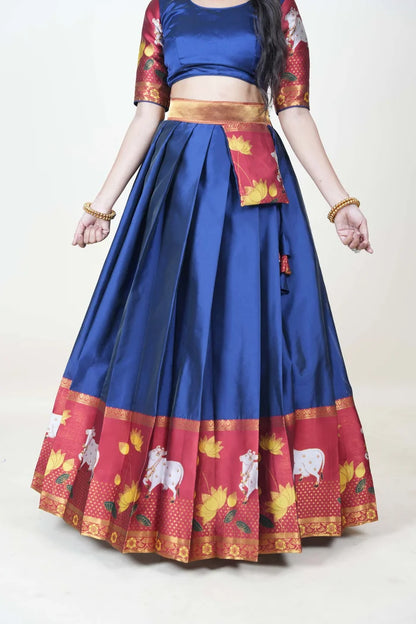 South Indian Festival Traditional Half Saree (KaamDhenu)