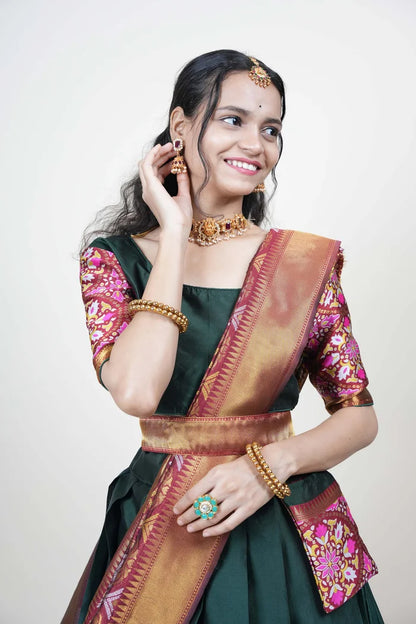 South Indian Festival Traditional Half Saree (GolGolPAttu)