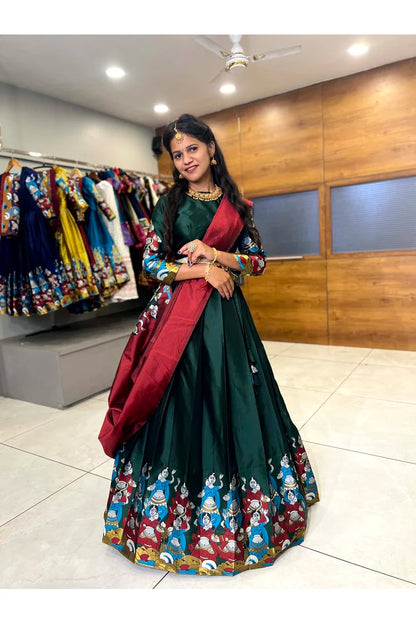 దక్షిణ భారత పండుగ సాంప్రదాయ హాఫ్ చీర(ధంగ్లీ)