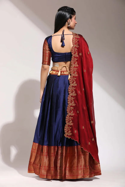 South Indian Festival Traditional Half Saree (Saraswati)