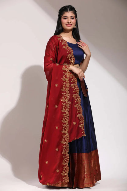 South Indian Festival Traditional Half Saree (Saraswati)