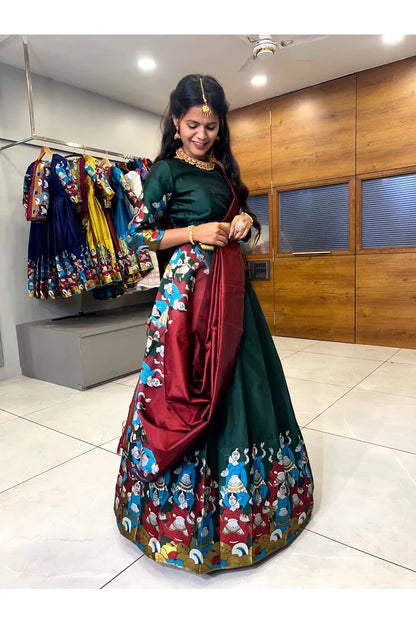 దక్షిణ భారత పండుగ సాంప్రదాయ హాఫ్ చీర(ధంగ్లీ)
