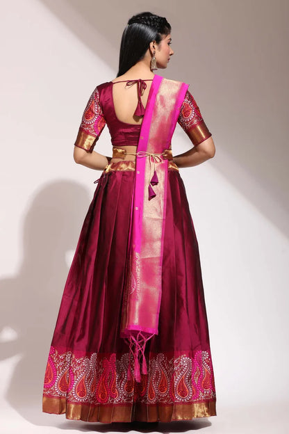 South Indian Festival Traditional Half Saree (Parvati)
