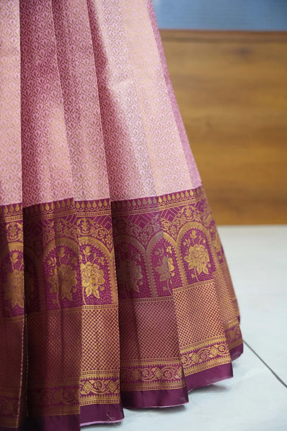 Oye!!Pattu Women's Woven Design zari work Half Saree with Embroidered Blouse and Dupatta