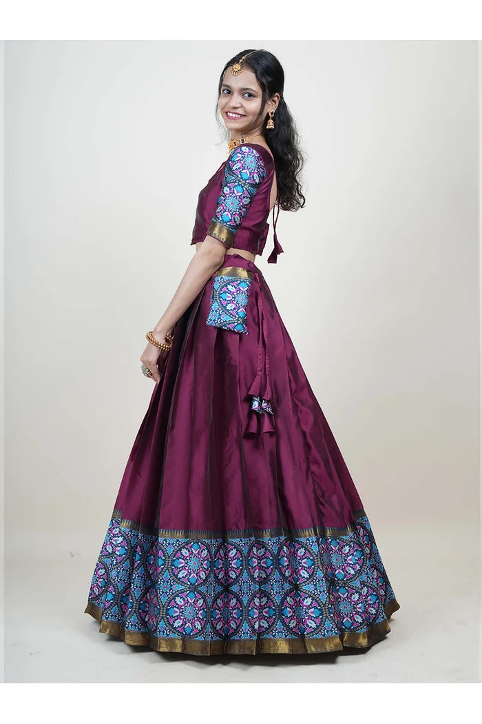 South Indian Festival Traditional Half Saree (GolGolPAttu)